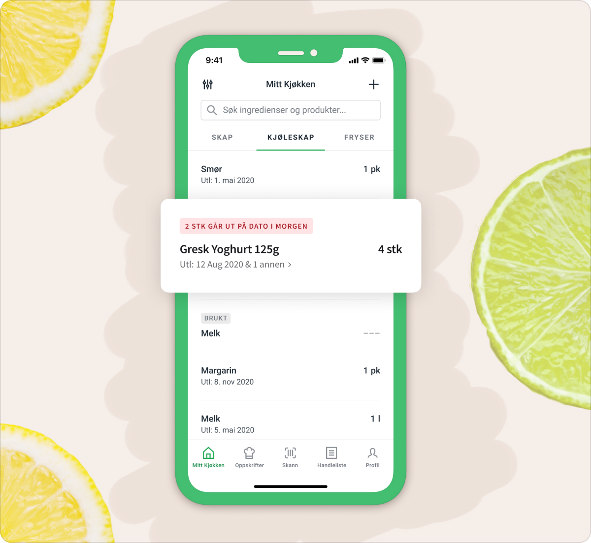 Se hva du har i ditt kjøkken